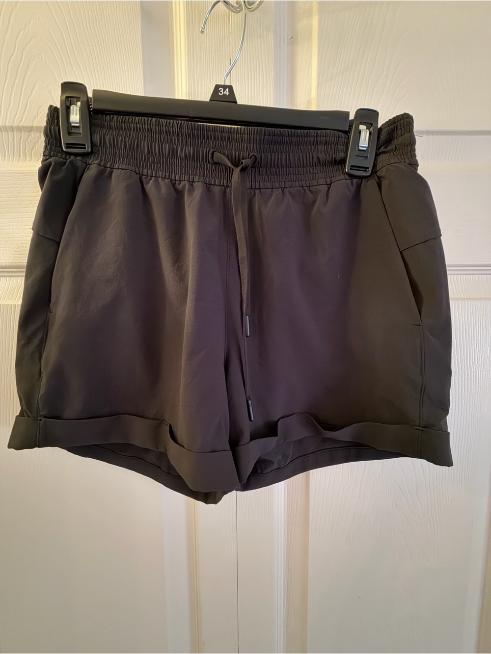 lululemon athletica Women's Black Athletic Shorts with Drawstring